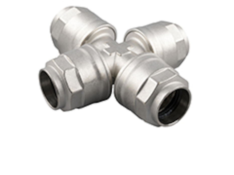 Czwórnik D20-110, System Infinity, aluminium, mosiądz niklowany