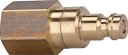 Króciec NW 5 obustronnie odcinający, z gwintem wewnętrznym, mosiądz