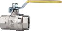 Zawór kulowy 40 bar, rączka kolor żółty, gwint wewnętrzny / wewnętrzny, mosiądz niklowany