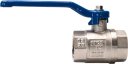 Zawór kulowy gwintowany G 1 PTFE WW PN 25bar mosiądz niklowany rączka niebieska stal
