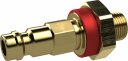 Króciec szybkozłącza DN5 G 1/8 GZ, k. czerwony, mosiądz
