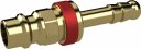 Króciec szybkozłącza DN7,8 pod wąż 9mm, k. czerwony, mosiądz