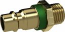 Króciec szybkozłącza DN7,8 G 3/8 GZ, k. zielony, mosiądz