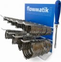 Stojak ekspozycyjny z opaskami ślimakowymi Flowmatik W2