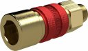 Szybkozłącze niezamienne DN5 G 1/8 GZ, k. czerwony, mosiądz
