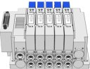 Wyspa zaworowa SMC serii SY5000 Multipin, 5 zaworów x 5/3 centralnie odcięte
