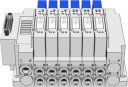 Wyspa zaworowa SMC serii SY5000 Multipin, 3x 5/2 mono, 3x 5/2 bistab