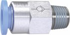 Zawór zwrotny wtykowy prosty z gwintem zewnętrznym (teflon) kierunek przepływu od gwintu do wtyku