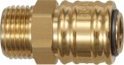 Szybkozłącze DN7,2 z gwintem zewnętrznym cylindrycznym G, mosiądz, uszczelnienie NBR, do 35 bar, temp -20 °C + 100 °C