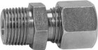 Przyłącze proste skręcane wysokociśnieniowe, gwint zewnętrzny stożkowy R, DIN 2353, ciśnienie 160 bar, stal ocynkowana