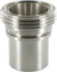 Końcówka DIN 11851 z nakrętką, gwint zewnętrzny, gładka, pod obejmę skorupową, AISI 316/304