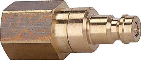Króciec NW 5 obustronnie odcinający, z gwintem wewnętrznym, mosiądz