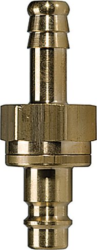 Króciec NW 7,2 obustronnie odcinający, do węża, mosiądz