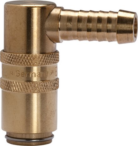 Złącze do form wtryskowych DN 6 z króćcem do węża 9 mm bez zaworu odcinającego, mosiądz