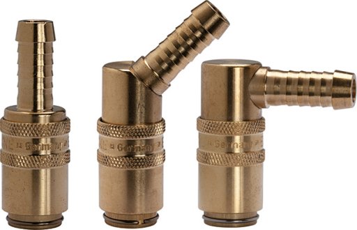 Złącze do form wtryskowych DN 6 z króćcem do węża 9 mm bez zaworu odcinającego, mosiądz