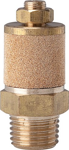 Tłumik hałasu, regulacja przepływu, spiek brązu/mosiądz