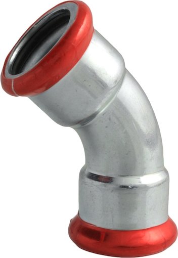 Kolano dwukielichowe ocynkowane 45 st. fi15-108, System Effebi-Press