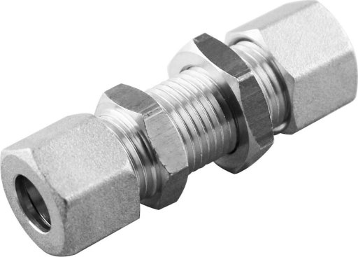 Złączka skręcana grodziowa do rurek miedzianych, seria 13000, mosiądz niklowany