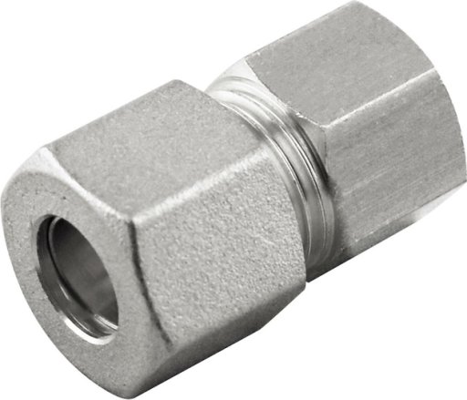 Złączka skręcana prosta do rurek miedzianych, gwint wewnętrzny cylindryczny G, seria 13000, mosiądz niklowany