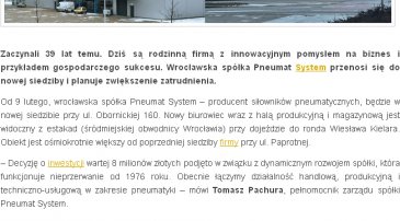 Notka prasowa na portalu biznesdolnoslaski.pl