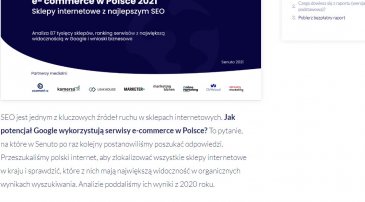 Pneumat. w zestawieniu TOP500 e-commerce w Polsce 2021. Sklepy internetowe z najlepszym SEO Senuto