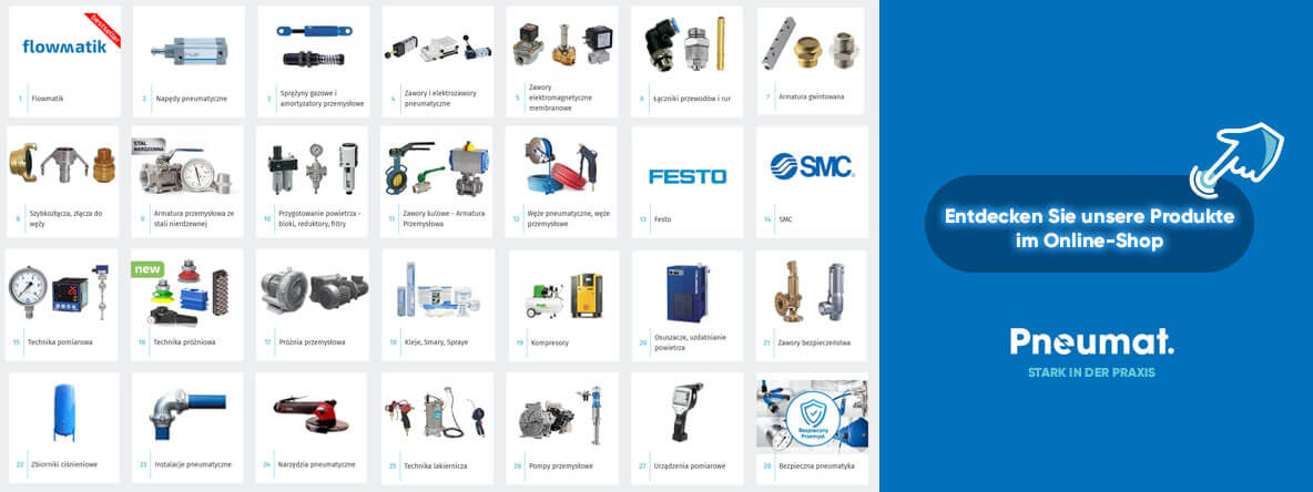 Entdecken Sie unsere Produkte im Online-Shop - Pneumat stark in der praxis