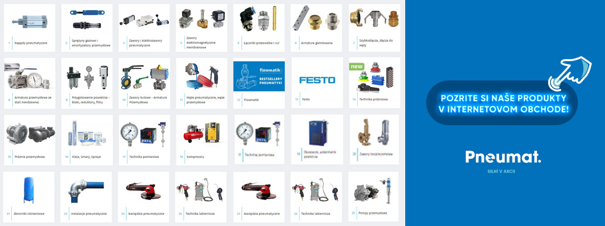 Pozrite si nase produkty v internetovom obchode! Pneumat silni v akcii