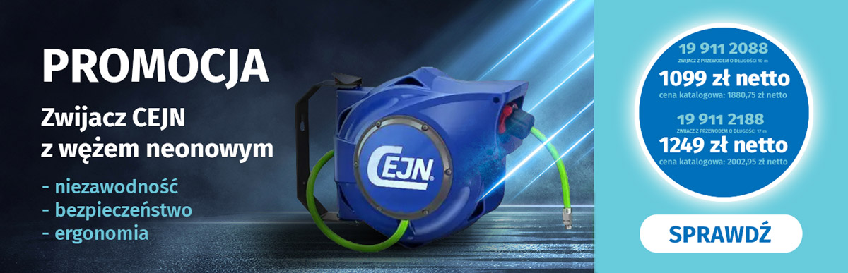 Promocja - Zwijacz CEJN z wężem neonowym Sprawdź promocję zwijaczy CEJN z wężem neonowym