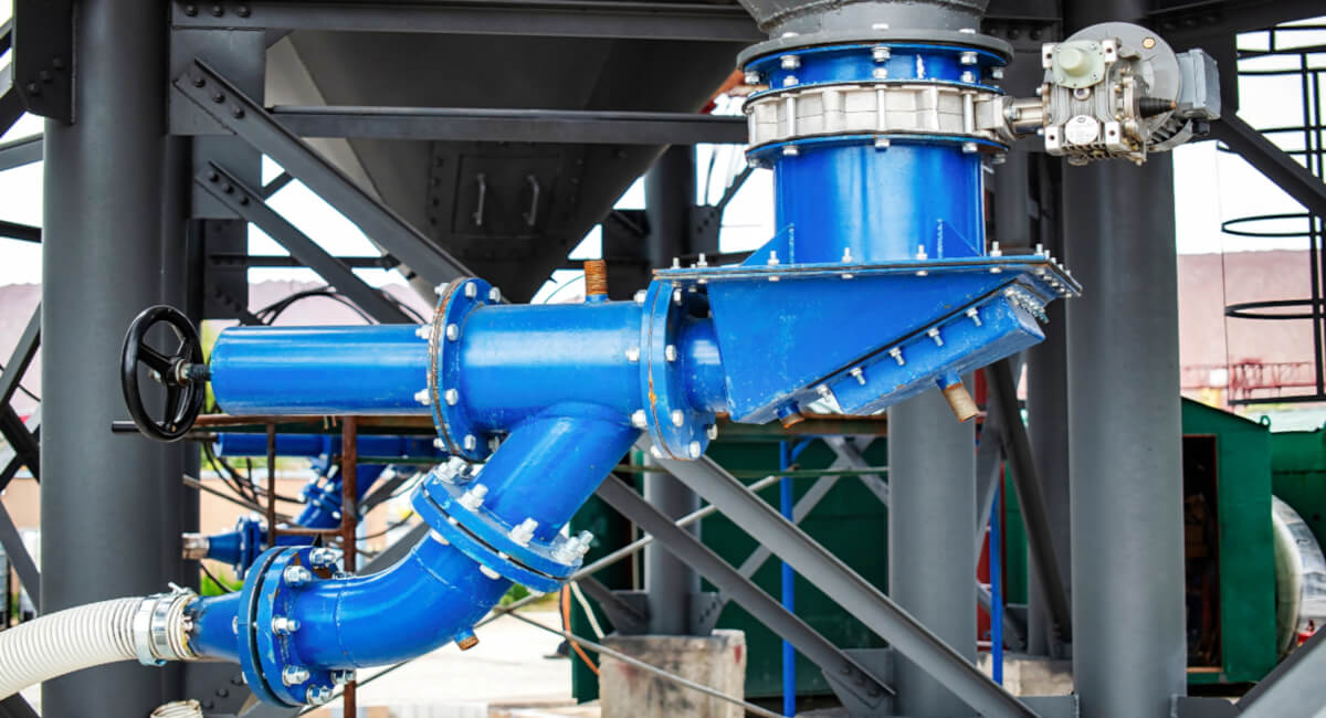 Czujnik kontaktronowy na siłowniku przesyłający sygnał o otwarciu zasuwy do sterownika PLC