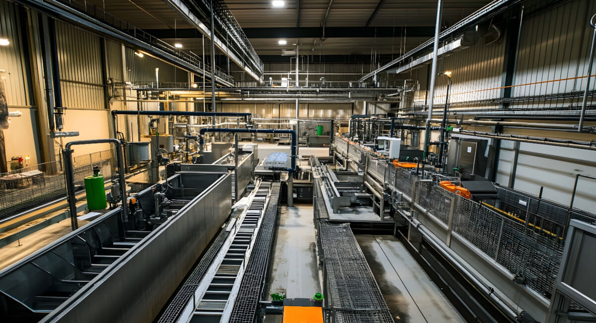 Automatyczne dozowanie paszy Siłowniki beztłoczyskowe do przesuwania zasuw w długich korytach paszowych