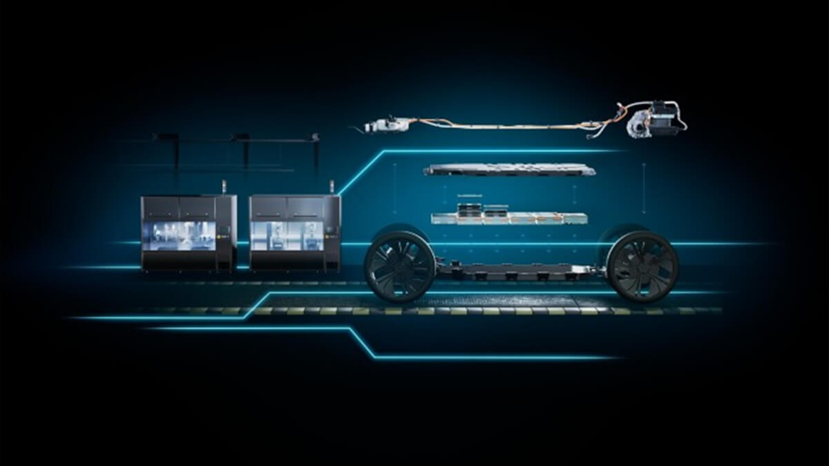 Siłowniki pneumatyczne obsługujące uchwyty testowe ogniw