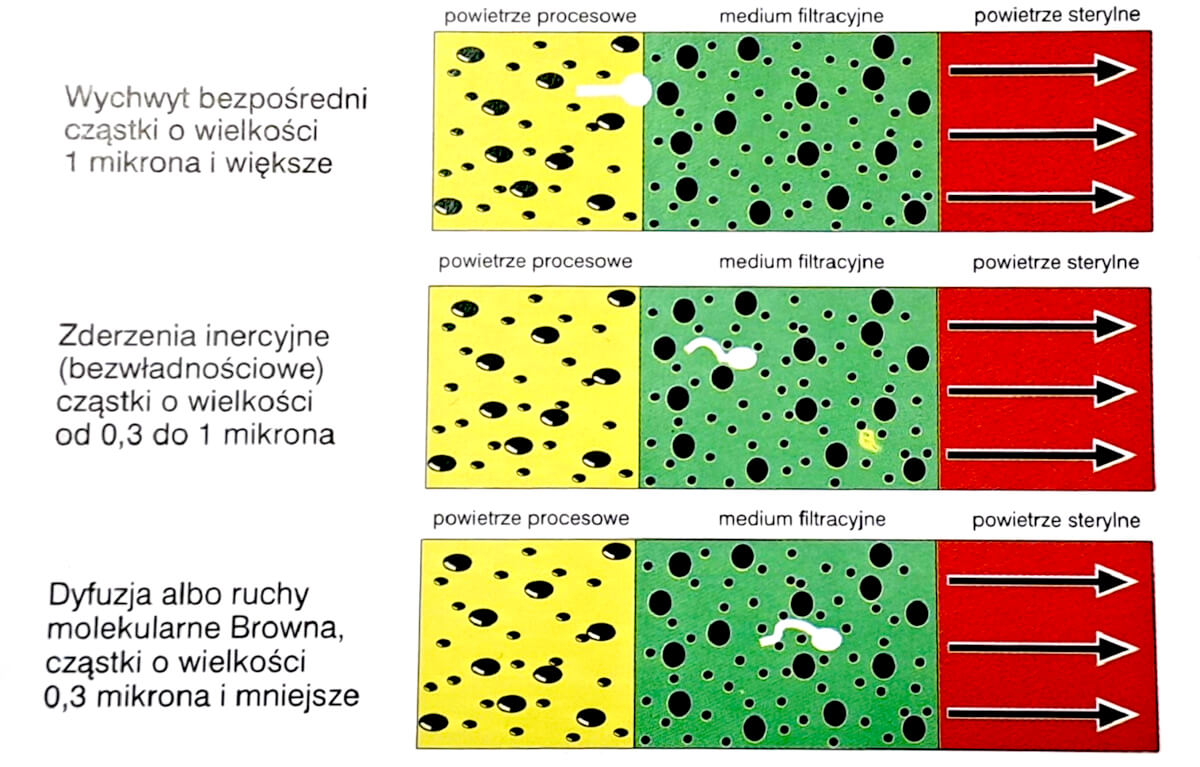 Dyfuzja molekularna w filtracji - Zatrzymywanie małych cząstek (ruchy Browna)
