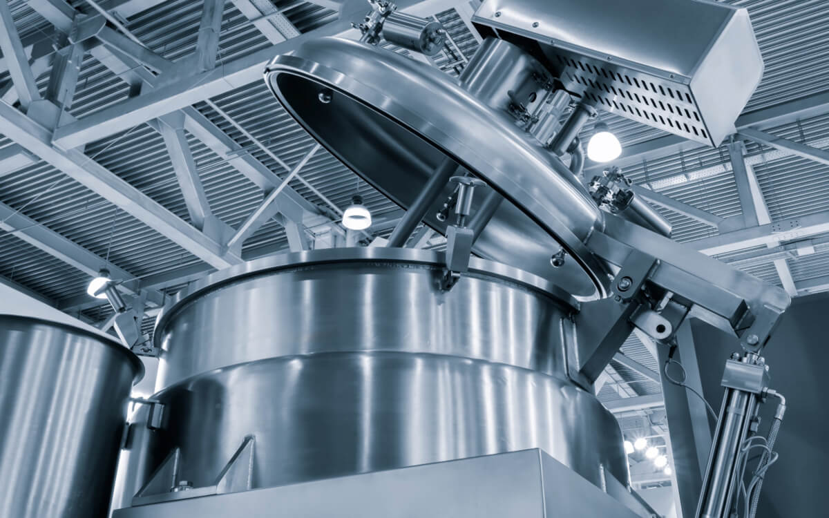 System higieniczny CIP do mycia wnętrza mieszalnika Dysze myjące i instalacja CIP przeznaczona do automatycznego czyszczenia mieszalnika