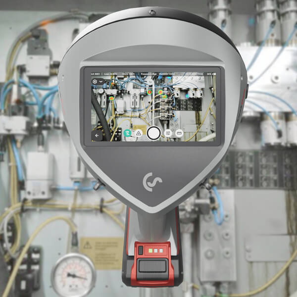 Wizualizacja nieszczelności w instalacji pneumatycznej na ekranie kamery akustycznej CS Instruments