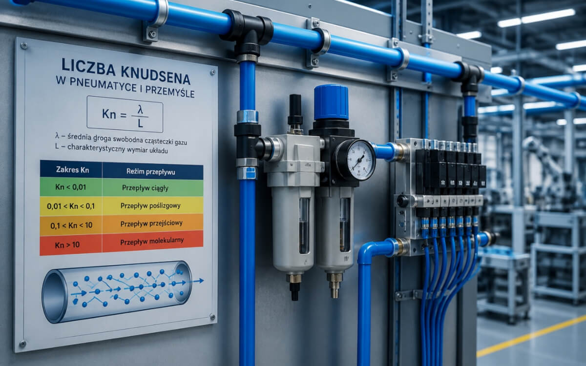 Podstawowy wzór knudsena określający relację średniej drogi swobodnej cząsteczki do wymiaru kanału