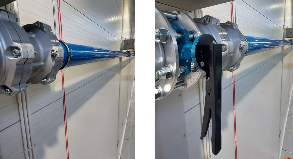 Główna magistrala sprężonego powietrza wykonana z rur aluminiowych systemu Infinity o średnicy fi 168 mm
