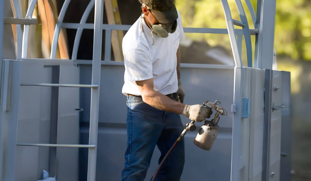 Lakierowanie ogrodzenia pistoletem natryskowym