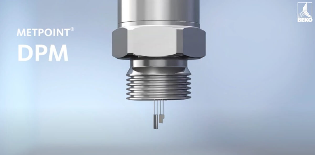 Czujnik METPOINT DPM wpięty w instalację pneumatyczną