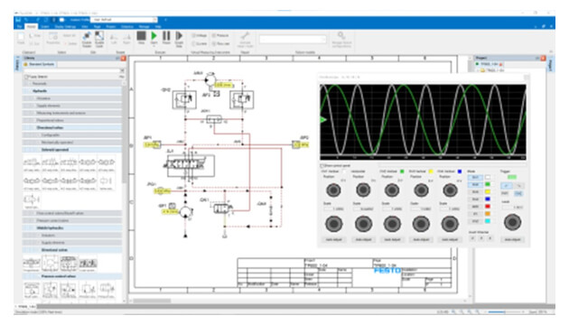 Oprogramowanie Festo FluidDraw - rysowanie schematów i symulacja przepływów
