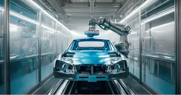 Pistolet natryskowy podłączony do dedykowanej linii pneumatycznej z filtracją Lakiernia i blacharnia - zasilanie pistoletu