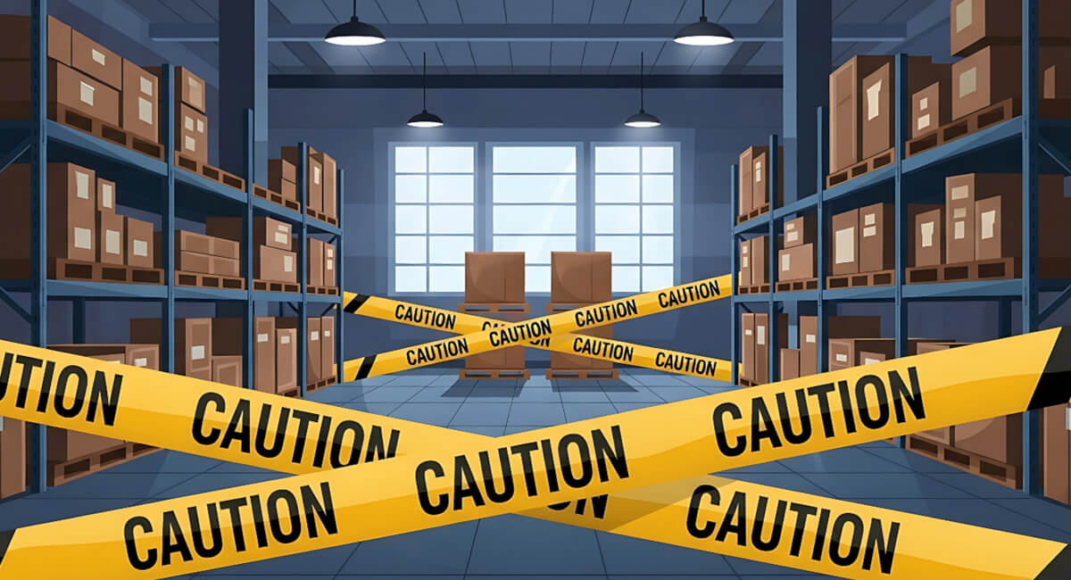 Magazyn z logicznie wydzielonymi i oznaczonymi strefami (przyjęć, składowania, wysyłek)