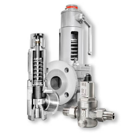 Przekrój zaworu bezpieczeństwa Zawory bezpieczeństwa - budowa