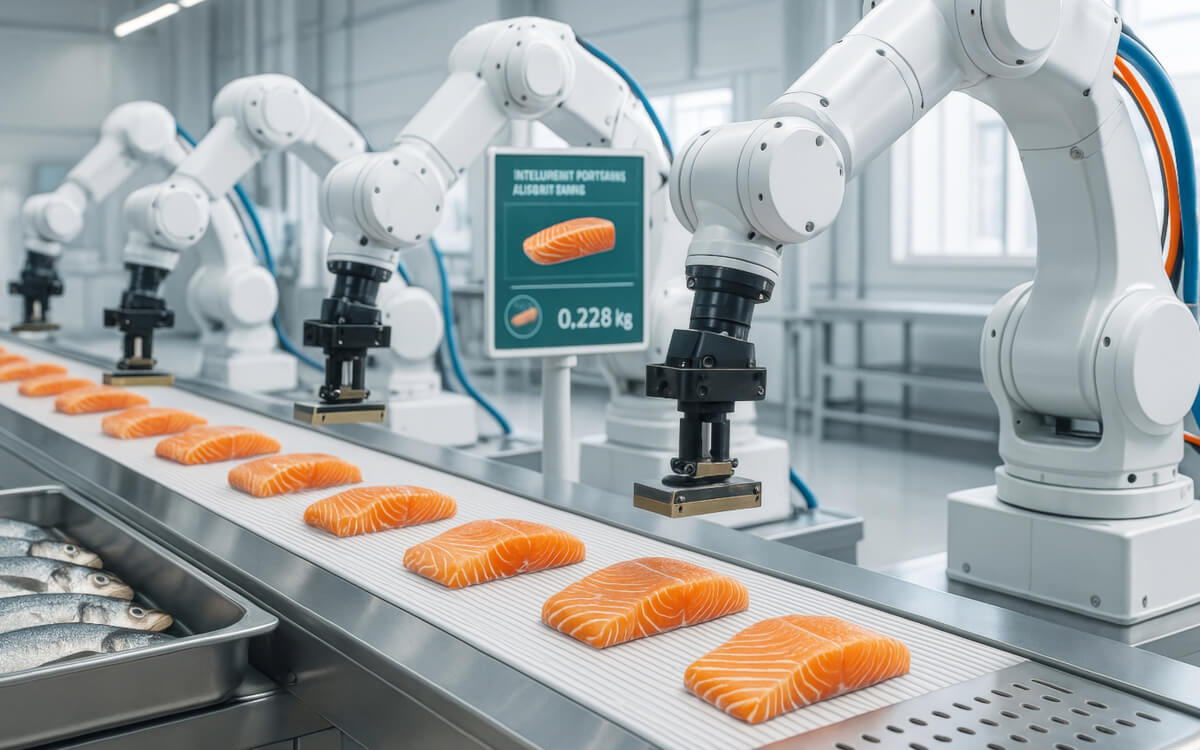 Przyssawki próżniowe i pompy Bezkontaktowy transport filetów i delikatnych produktów rybnych