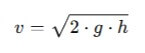 Graficzne przedstawienie wzoru v = √(2gh).