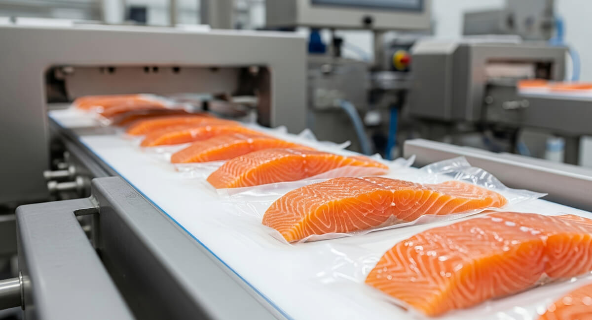 Sekcja przyjęcia surowca - zawory kulowe i pneumatyczne klapy zsypowe przy obróbce wstępnej ryb Sekcja przyjęcia ryb