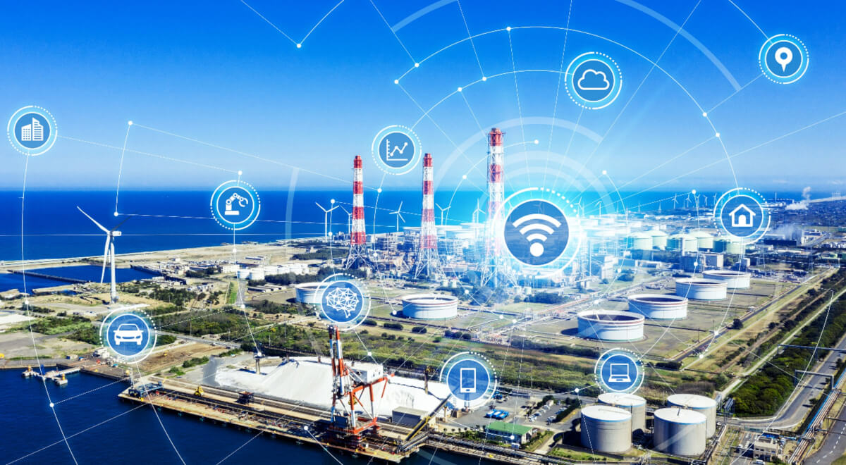 Architektura sieci LoRaWAN w IIoT Architektura sieci LoRaWAN łącząca przepływomierz, konwerter, bramkę Gateway i serwer SCADA