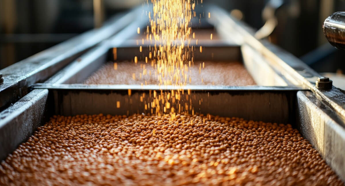 Siłownik ISO 15552 zamontowany na mechanizmie klapy