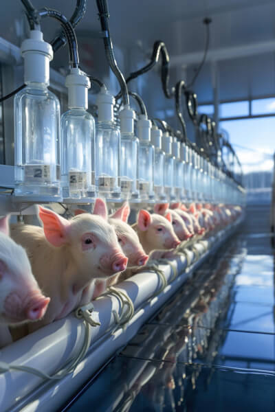 Sterowanie automatyczne - czujniki temperatury i wilgotności zintegrowane z pneumatyczną wentylacją Sterowanie automatyczne w chlewni