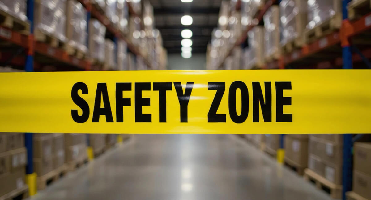 Widok na regały wysokiego składowania w centralnej części magazynu