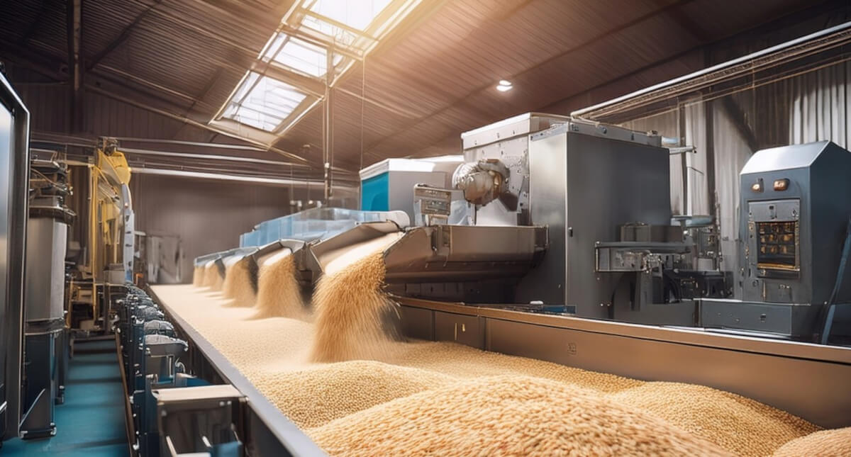 System rurociągów do transportu pneumatycznego materiałów sypkich w młynie